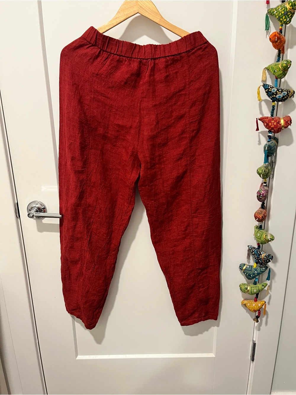 Eileen Fisher Puckered Organic Linen Stripe Lantern, Ankle, NWT, XS - Picture 6 of 11